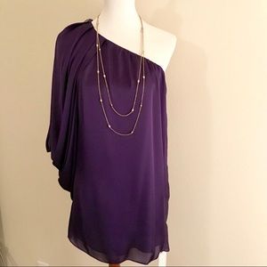 C A C H E : Purple Single Shoulder Mini-dress